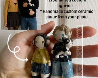 Custom Mini Me Doll,Personalized Figurine Gift, Ceramic Mini Me Doll Sculpture,Personalized Couple & Pet Gift