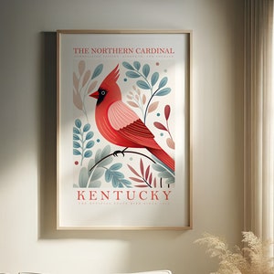 Impression d'oiseau d'état du Kentucky | Cardinal | Imprimez à la maison | Art mural | Art mural imprimable | Impression numérique | Art instantané | Posters mignons à la mode