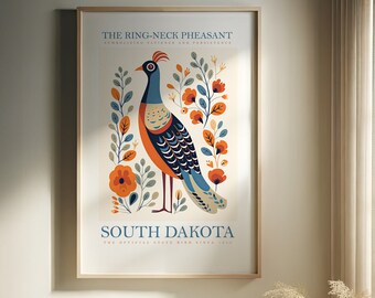 Impressão do pássaro de estado de South Dakota de <br> Crie Seu Próprio Produto! Faisão | Imprima em casa | Arte de parede | Arte de parede IMPRIMÍVEL | Impressão digital | Arte Instantânea | Cartazes fofos da moda