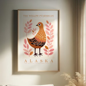 Alaska State Bird Print | Willow Ptarmigan | Print at home | Wall Art | PRINTABLE Art | Digital Print | Instant Art | Trendy Cute Posters