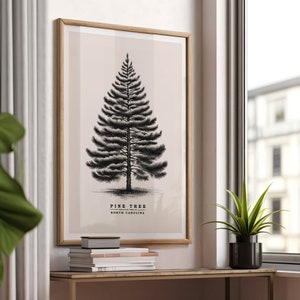 North Carolina Pine, State Tree, Vintage Sketch, Tree Poster, Antique Tree Print, Botanical Art, Nature, Ink Drawing, DIGITAL DOWNLOAD, Gift