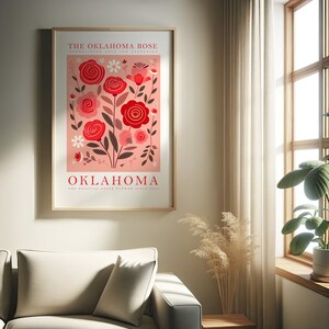 Oklahoma State Flower Print | Oklahoma Rose | Flower Prints | Trendy Floral Poster | Print at home | Wall Art | PRINTABLE | Digital Print