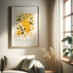 Impresión de flores del estado de Oregón / Uvas de Oregón / Estampados de flores / Póster floral de moda / Impresión en casa / Arte de pared / Arte IMPRIMIBLE / Impresión digital