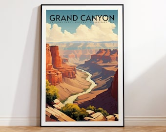 Grand Canyon National Park, Vintage Travel Poster, Print at home | Wall Art | PRINTABLE Wall Art | Digital Print | Instant Art, Arizona