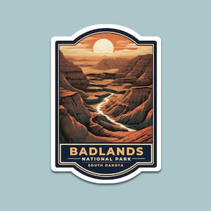 Badlands National Park Sticker | 3x4 inches | Kiss-Cut Vinyl Decal | Nature Lover Gift | South Dakota | Sticker Collection