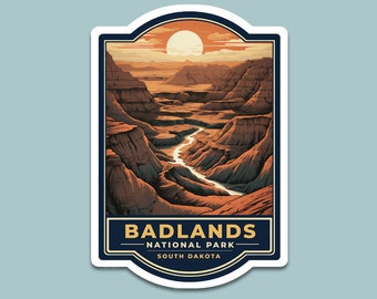 Badlands Nationaal Park Sticker | 3x4 inch | Kus-gesneden vinyl sticker | Natuurliefhebber cadeau | Zuid-Dakota | Stickercollectie