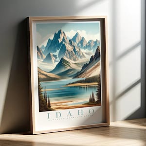 Idaho Aquarell Druck | Sägezahngebirge | 50 US Staaten Sammlung | Wandkunst | DRUCKBARE Wandkunst | Digital | Instant Art | Plakat