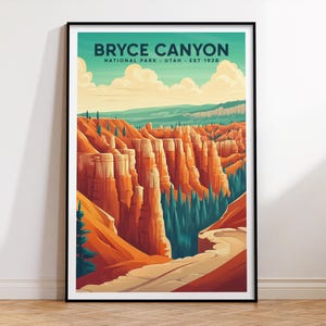 Bryce Canyon National Park Whimsical Travel Poster | PRINTABLE Wall Art | Digital Print | Playful | Instant Art | Wall Art | Nature Decor