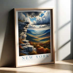 Wydruk akwarelowy z Nowego Jorku | Góry Catskill | Kolekcja 50 stanów USA | Sztuka ścienna | DO DRUKU Sztuka ścienna | Cyfrowa | Sztuka natychmiastowa | Plakat