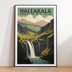 Haleakala National Park Vintage Travel Poster, Print at home | Wall Art | PRINTABLE Wall Art | Digital Print | Instant Art, Hawaii