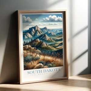 South Dakota Watercolor Print | The Black Hills | 50 US States Collection | Wall Art | PRINTABLE Wall Art | Digital | Instant Art | Poster
