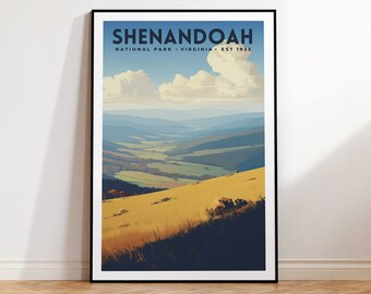Shenandoah National Park Vintage reisposter, thuis afdrukken | Kunst aan de muur | AFDRUKBARE muurkunst | Digitale afdruk | Instantkunst, Virginia