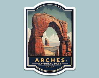 Arches National Park Sticker | 3x4 inches | Kiss-Cut Vinyl Decal | Nature Lover Gift | Utah | Sticker Collection