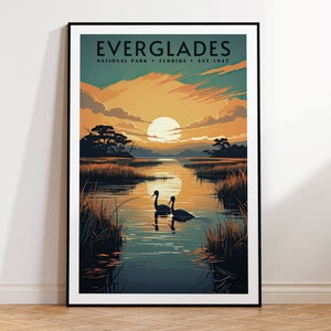 Everglades National Park Vintage Travel Poster, Print at home | Wall Art | PRINTABLE Wall Art | Digital Print | Instant Art, Florida Print