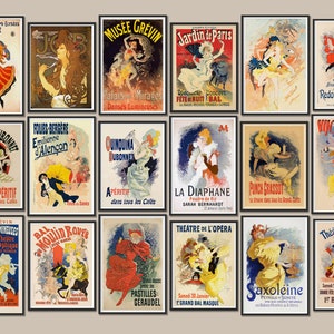 50 Printable Classic Vintage French Posters, Art Prints for Home Decor, Poster Collection Bundle, Instant Digital Download, Paris, France image 7
