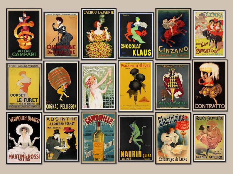 50 Printable Classic Vintage French Posters, Art Prints for Home Decor, Poster Collection Bundle, Instant Digital Download, Paris, France image 8