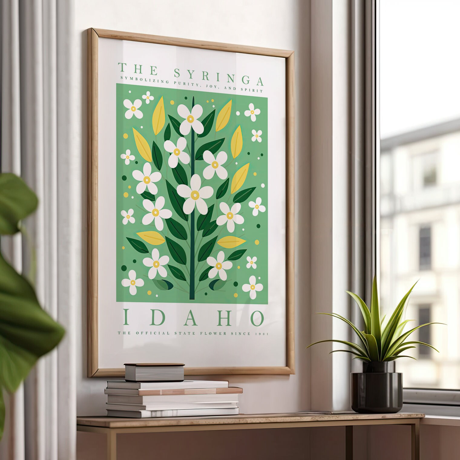 Idaho State Flower Print Syringa Flower Prints Trendy Floral Poster ...