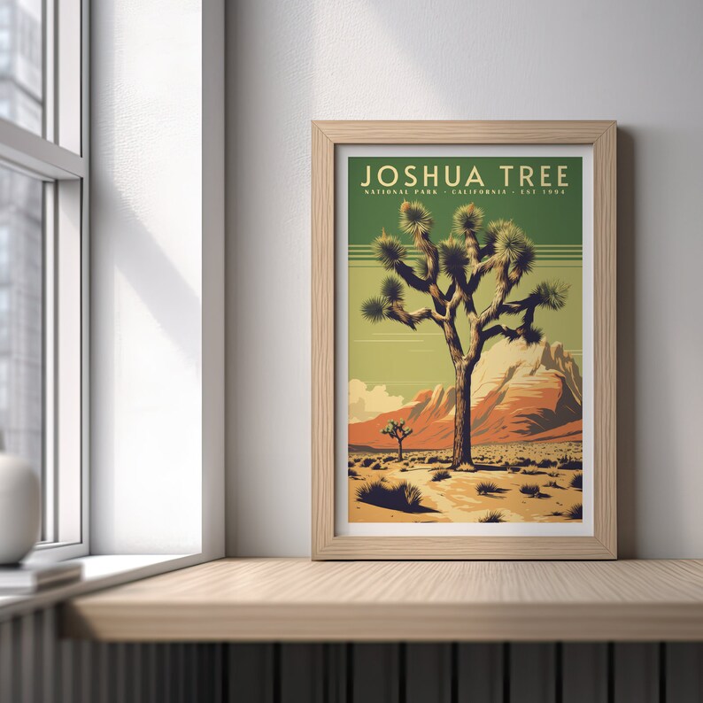 Joshua Tree National Park Vintage Travel Poster, Print at Home | Wall ...