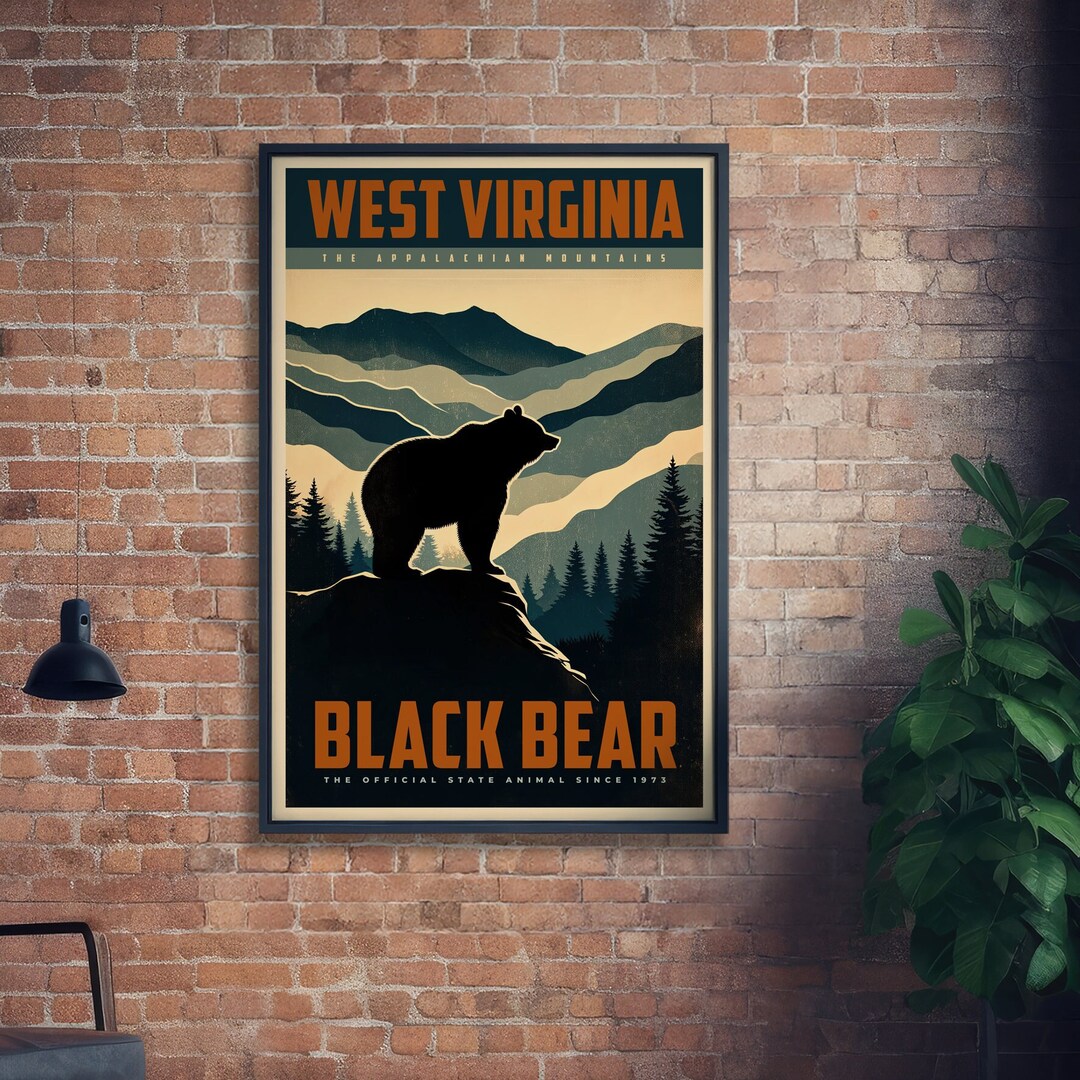 West Virginia State Animal | Vintage Prints | Black Bear | Print at ...