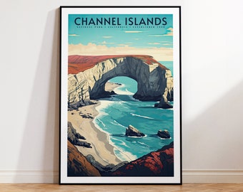 Kanalöarnas nationalpark Vintage reseaffisch, Skriv ut hemma | Väggkonst | UTSKRIVBAR Väggkonst | Digitalt tryck | Instant Art, Kalifornien
