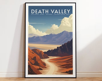 Cartel de viaje vintage del Parque Nacional del Valle de la Muerte, Impresión en casa / Arte de pared / Arte de pared IMPRIMIBLE / Impresión digital / Arte instantáneo, California