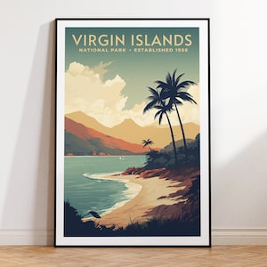Virgin Islands National Park Vintage Travel Poster, Print at home | Wall Art | PRINTABLE Wall Art | Digital Print | Instant Art, Island