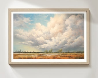Printable Watercolor Skyscape Artwork, Instant Digital Download, Sky, Cloudscape, Clouds