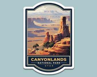 Canyonlands National Park Sticker | 3x4 inches | Kiss-Cut Vinyl Decal | Nature Lover Gift | Utah | Sticker Collection