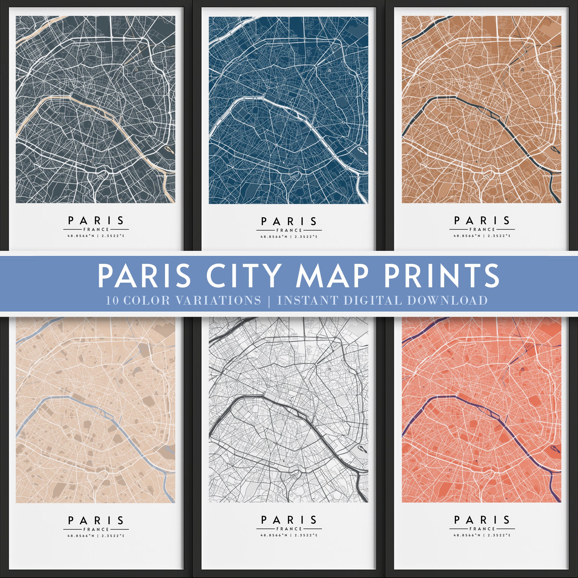 Paris Map Digital Download - Etsy Paris Map Digital Download - Etsy