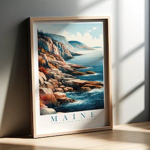 Maine Watercolor Print | Acadia National Park | 50 US States Collection | Wall Art | PRINTABLE Wall Art | Digital | Instant Art | Poster