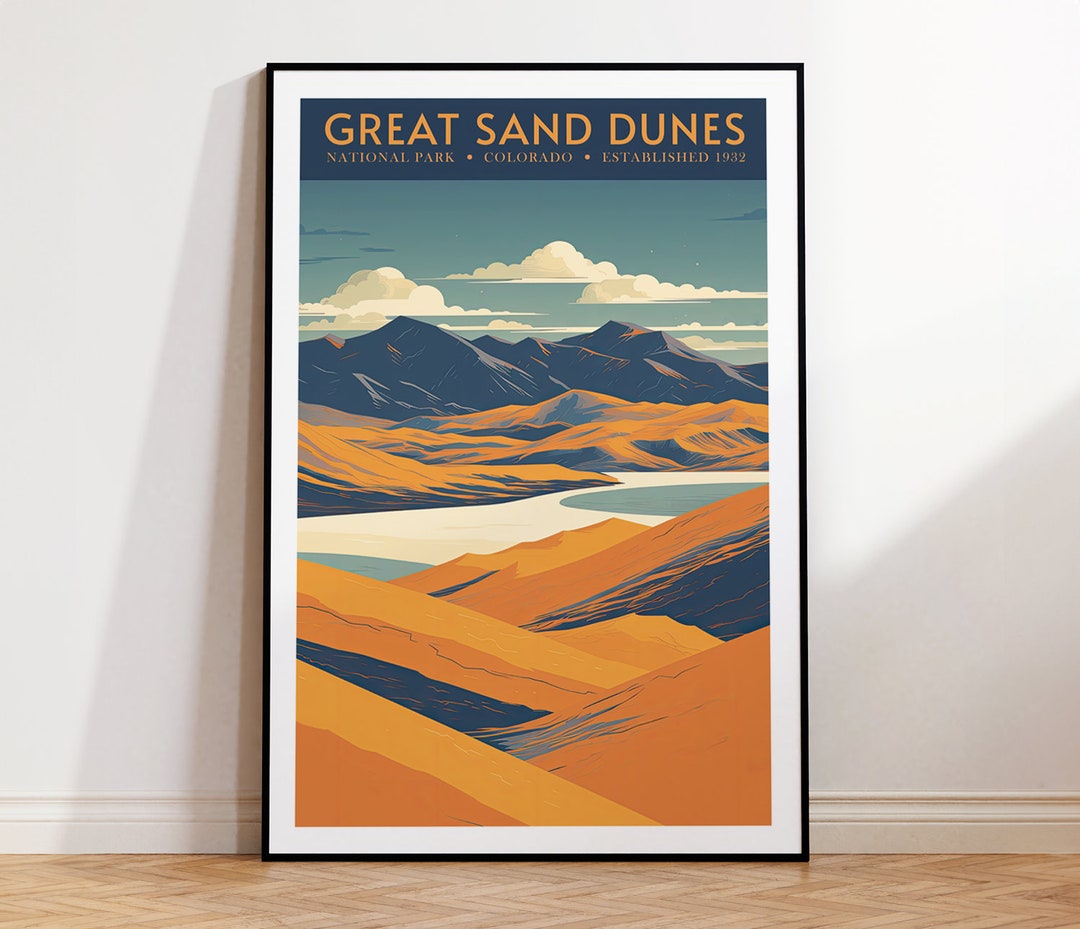 Great Sand Dunes National Park Vintage Travel Poster, Print at Home ...