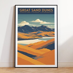 Great Sand Dunes National Park Vintage Travel Poster, Print at home | Wall Art | PRINTABLE Wall Art | Digital Print | Instant Art, Colorado