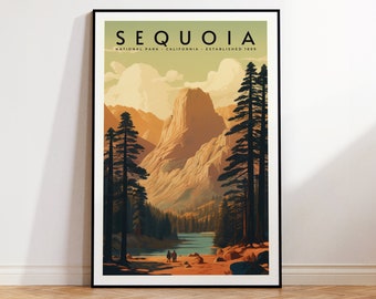 Sequoia National Park Vintage Travel Poster, Print at home | Wall Art | PRINTABLE Wall Art | Digital Print | Instant Art, California Poster