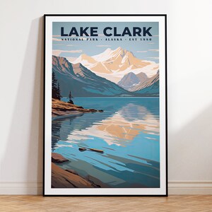 Lake Clark National Park Vintage Travel Poster, Print at home | Wall Art | PRINTABLE Wall Art | Digital Print | Instant Art, Alaska