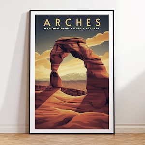 Arches National Park Vintage Travel Poster, Print at home | Wall Art | PRINTABLE Wall Art | Digital Print | Instant Art, Utah Landscape