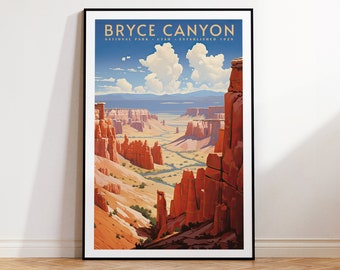 Bryce Canyon National Park Vintage reisposter, thuis afdrukken | Kunst aan de muur | AFDRUKBARE muurkunst | Digitale afdruk | Instantkunst, Utah