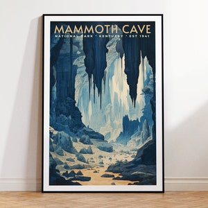 Mammoth Cave National Park Vintage Travel Poster, Print at home | Wall Art | PRINTABLE Wall Art | Digital Print | Instant Art, Kentucky