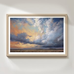 Printable Watercolor Skyscape Artwork, Instant Digital Download, Sky, Cloudscape, Clouds