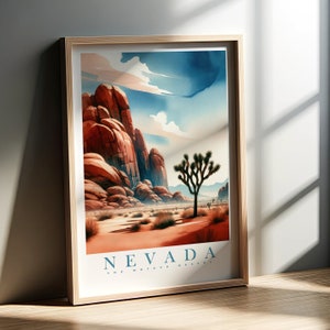 Nevada Watercolor Print | Mojave Desert | 50 US States Collection | Wall Art | PRINTABLE Wall Art | Digital | Instant Art | Poster