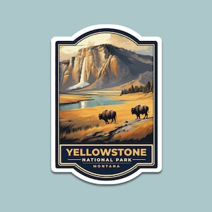 Yellowstone National Park Sticker | 3x4 inches | Kiss-Cut Vinyl Decal | Nature Lover Gift | California | Sticker Collection