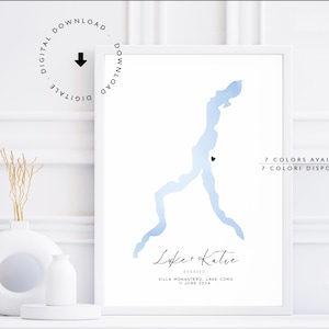Comer See Karte, Karte für Verlobung, Karte für Hochzeit, Karte für Verlobung oder Hochzeit, Karte für Verlobung oder Hochzeit