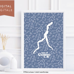 Botanische stijl Comomeer kaart met decoratieve meervorm op gestileerde bladeren groene achtergrond. digitaal downloaden. aanpasbaar voor elk gebruik