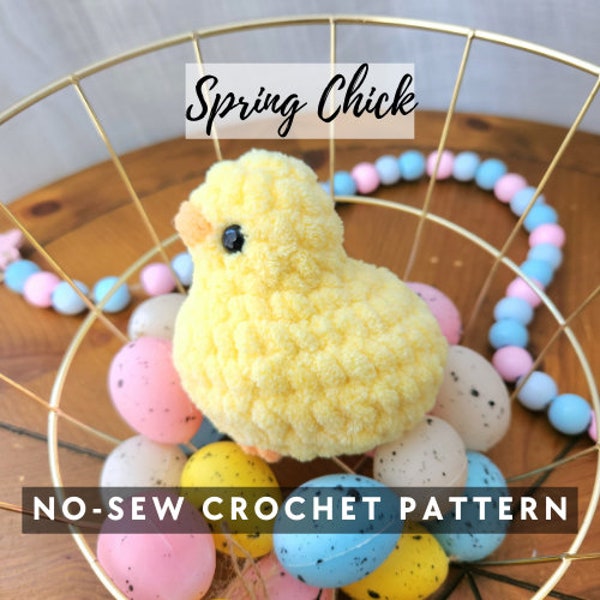 Spring Chick, No-Sew Crochet PATTERN, Chick Crochet Pattern, Easy Crochet Pattern of Baby Chick