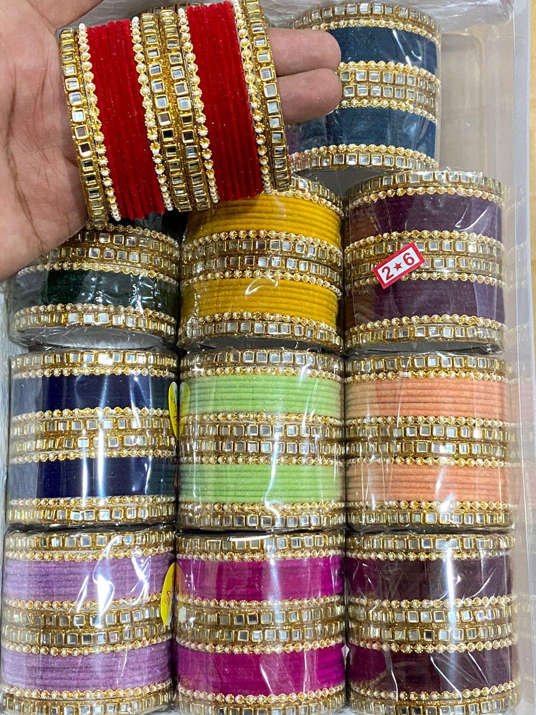 Multi Colours Bangles Combo Box, Multi Colour Stone Indian Asian ...
