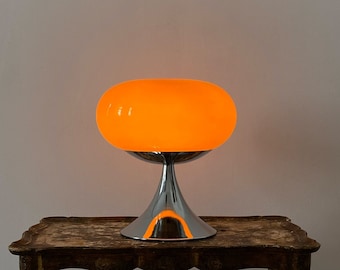 Lampe à beignet orange | Lampe en verre colorée | Lampe de salon rétro dans le style des années 60 | belle lampe de table pour la maison