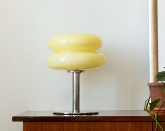 Lampada da comodino color crema | Lampada da tavolo dal design spaziale | Lampada da soggiorno stile anni '60 | Decorazione domestica