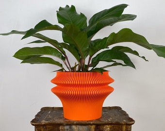 Decoration for houseplant | Floor vase matt orange | Pot for balcony plants | Balcony decoration boho | Decoration terrace