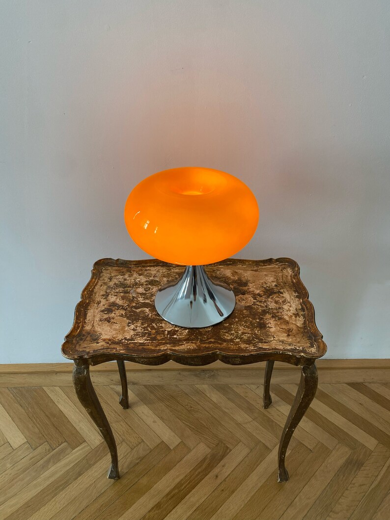 Orange Donut Lamp Colorful glass lamp Retro living room lamp in the style of the 60s beautiful table lamp for home image 5