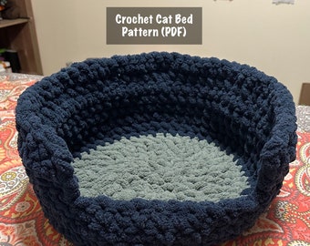 Simple Crochet Cat Bed Pattern (PDF File) - in English
