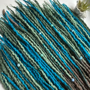 Felted Wool Dreadlock Extensions | Handmade Boho Dreads | Green and  Blue Ombre DE Dreads, Boho Hair Extensions Full set